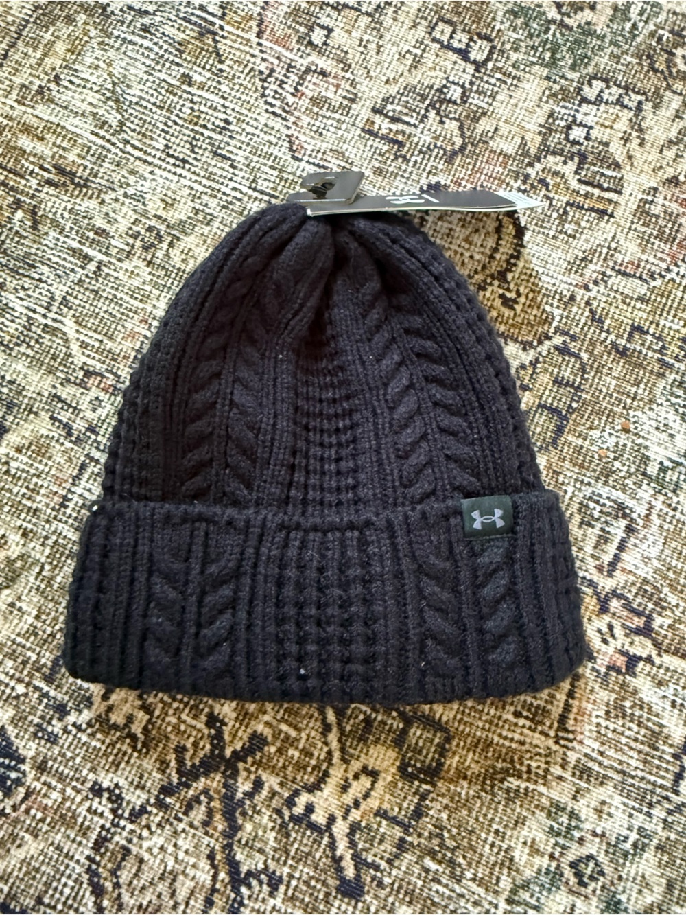Under Armour Black Cable Knit Beanie Hat